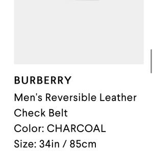 Brand New Burberry Reversible Belt